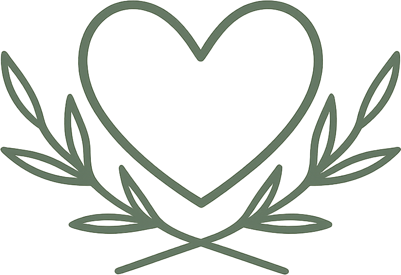 Heart and olive branch emblem